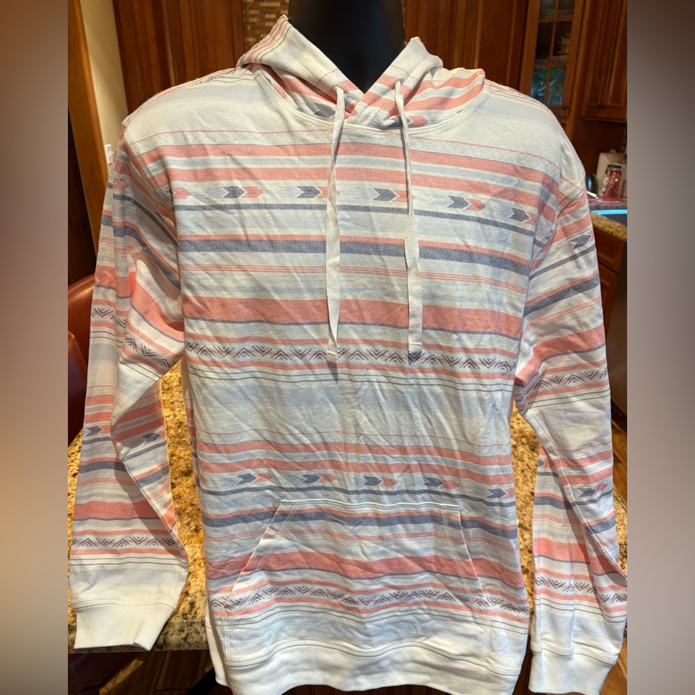 BEACHLY Surf Striped Men’s printed hoodie shirt Med NEW NWT - Picture 2 of 9